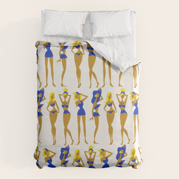 Beach Bombshells - Blondes in Blue Duvet Cover Gallery Image 6