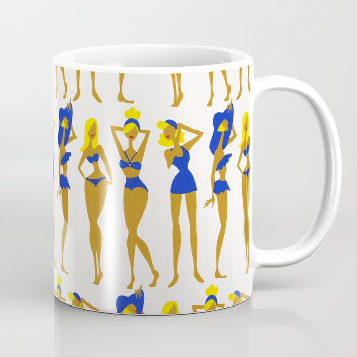 Beach Bombshells - Blondes in Blue Coffee Mug Gallery Image 1