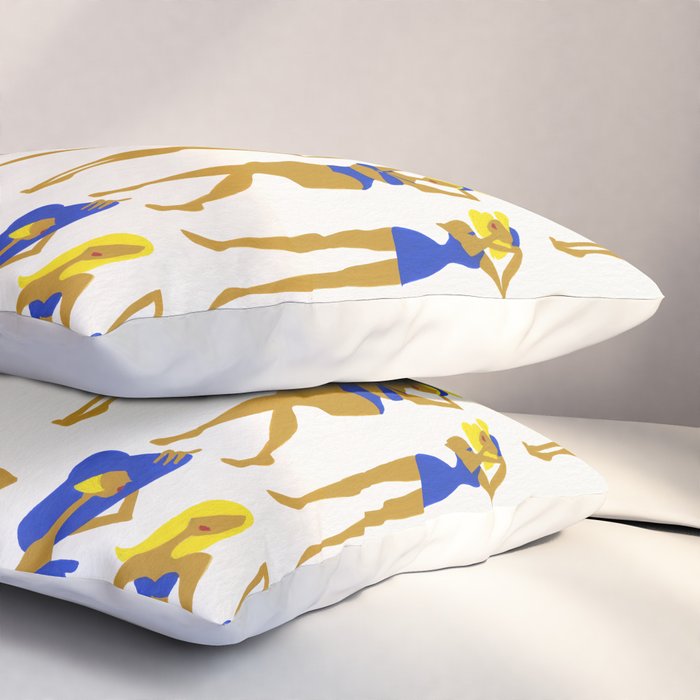 Beach Bombshells - Blondes in Blue Pillow Sham Gallery Image 3