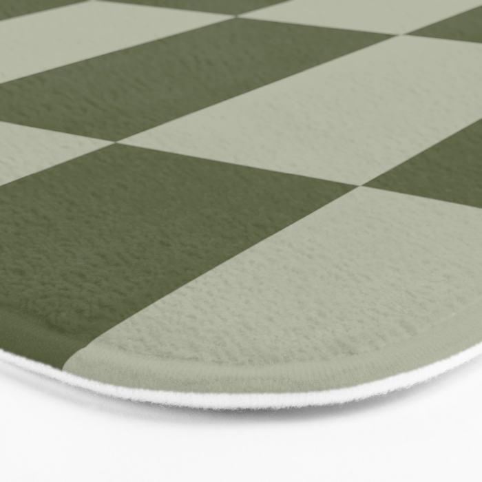 Checkered (Sage & Olive Green) Bath Mat Gallery Image 3