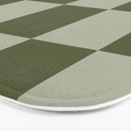 Checkered (Sage & Olive Green) Bath Mat Gallery Image 3