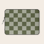 Checkered (Sage & Olive Green) Laptop Sleeve Gallery Image 1