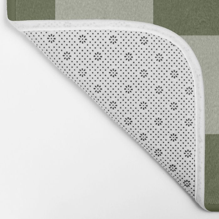 Checkered (Sage & Olive Green) Bath Mat Gallery Image 2