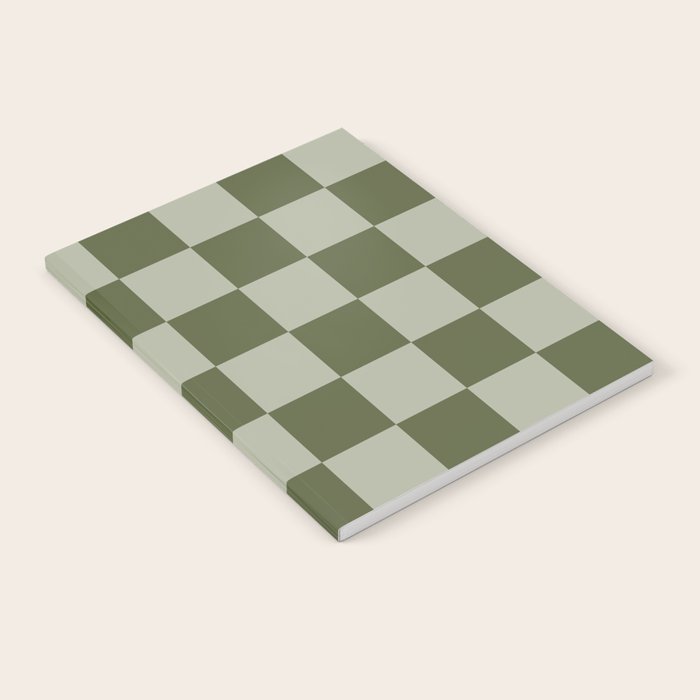Checkered (Sage & Olive Green) Notebook Gallery Image 2