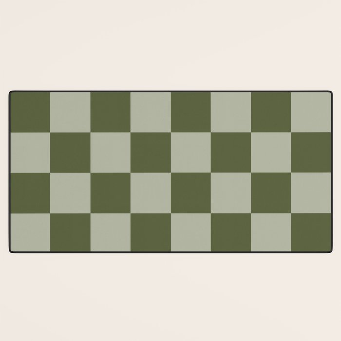 Checkered (Sage & Olive Green) Desk Mat Gallery Image 3