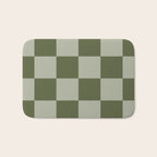 Checkered (Sage & Olive Green) Bath Mat Gallery Image 1