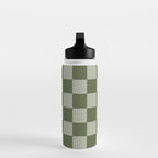 Checkered (Sage & Olive Green) Water Bottle Gallery Image 3