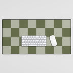 Checkered (Sage & Olive Green) Desk Mat Gallery Image 1