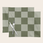 Checkered (Sage & Olive Green) Placemat Gallery Image 1