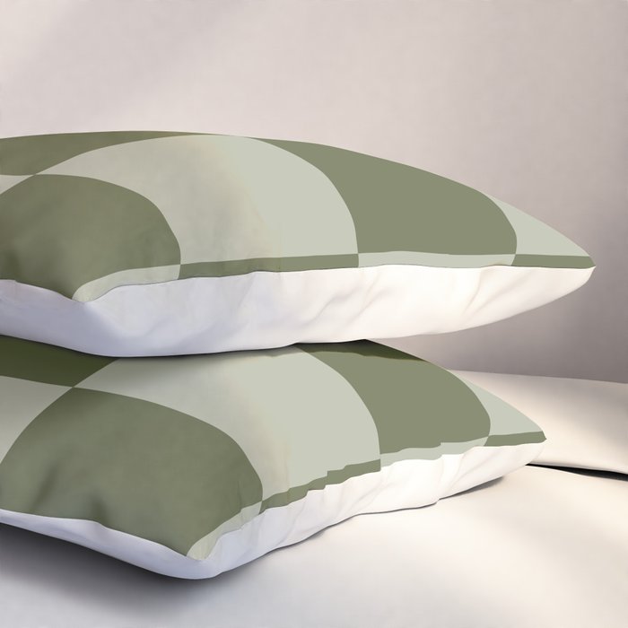 Checkered (Sage & Olive Green) Pillow Sham Gallery Image 3