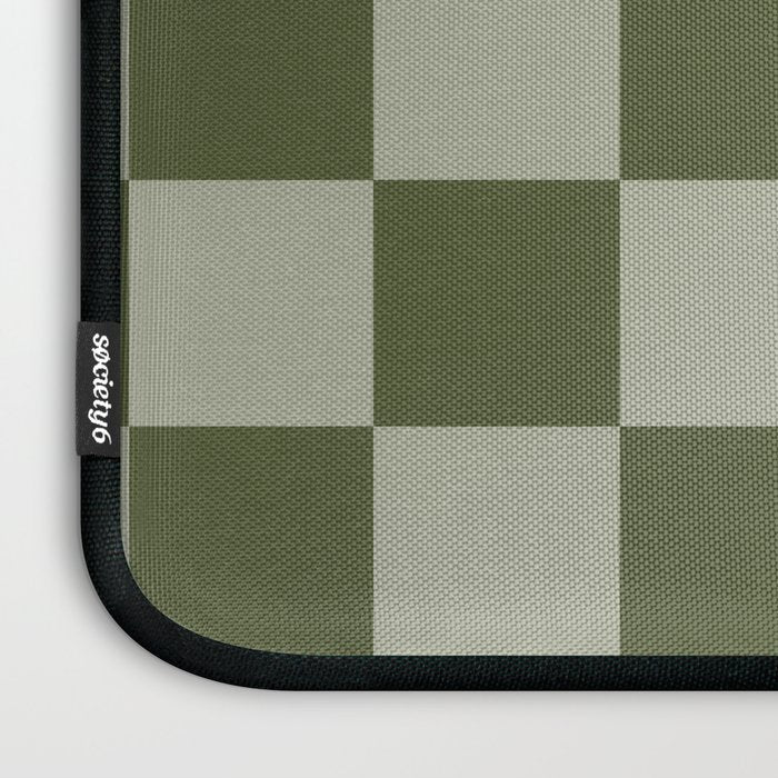 Checkered (Sage & Olive Green) Laptop Sleeve Gallery Image 3