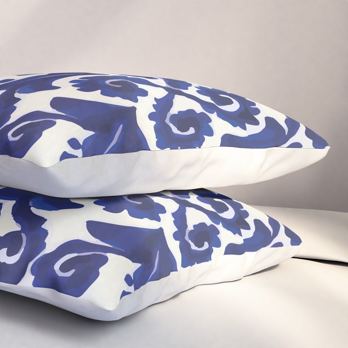 Talavera mexican tile traditional blue ceramic mosaic Pillow Sham Gallery Image 3