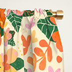 Hibiscus orange pattern Window Curtain Gallery Image 2