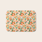 Hibiscus orange pattern Bath Mat Gallery Image 1