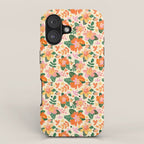 Hibiscus orange pattern iPhone Case Gallery Image 1
