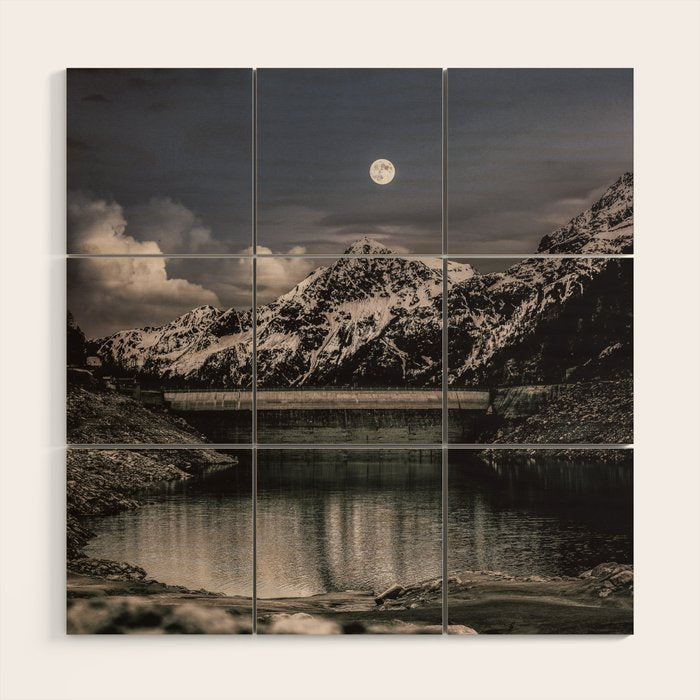 Alpine Night Sky Wood Wall Art Gallery Image 1