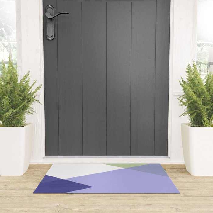 Geometrics - very peri & sage Welcome Mat Gallery Image 3
