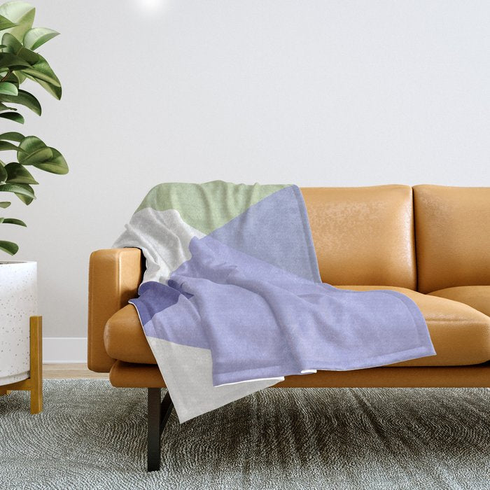 Geometrics - very peri & sage Throw Blanket Gallery Image 1