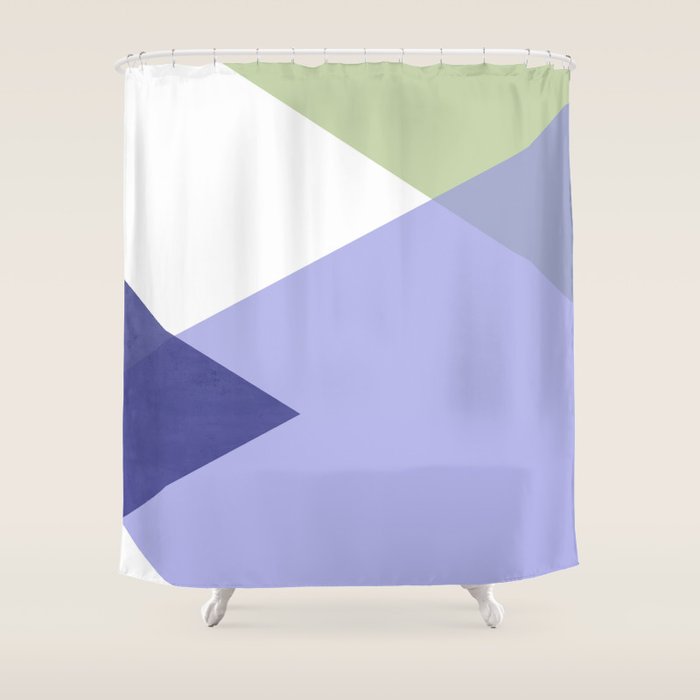 Geometrics - very peri & sage Shower Curtain Gallery Image 1