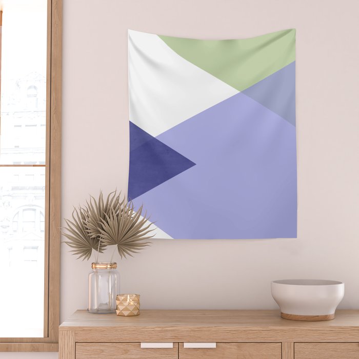 Geometrics - very peri & sage Wall Tapestry Gallery Image 2