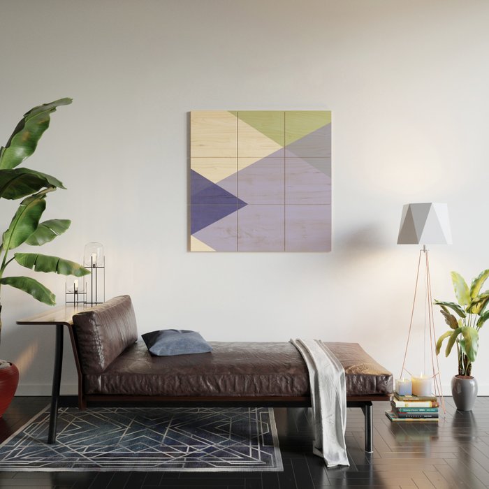 Geometrics - very peri & sage Wood Wall Art Gallery Image 2
