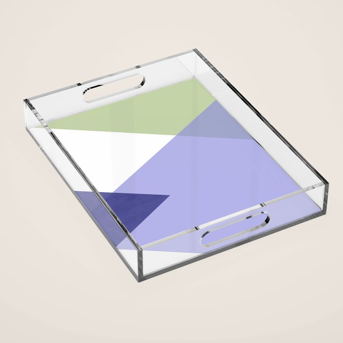 Geometrics - very peri & sage Acrylic Tray Gallery Image 1