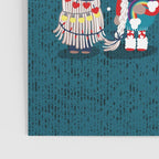 I gnome you // dark teal background little happy and lovely gnomes with rainbows vivid red hearts Poster Gallery Image 3
