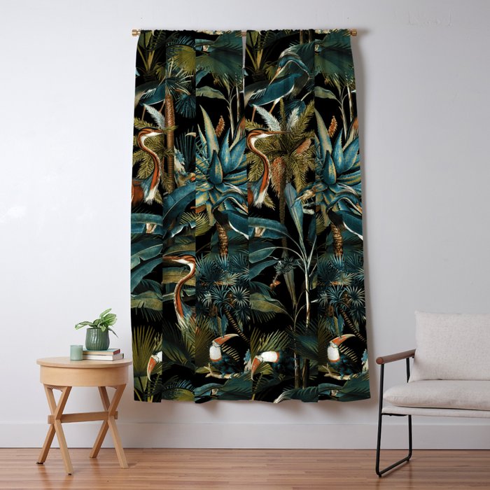 Jungle and Birds Window Curtain Gallery Image 5
