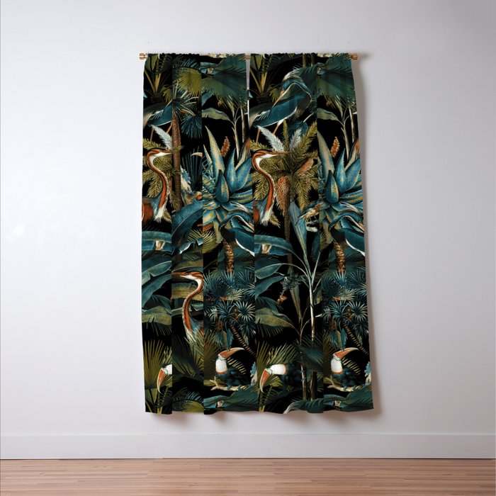 Jungle and Birds Window Curtain Gallery Image 3