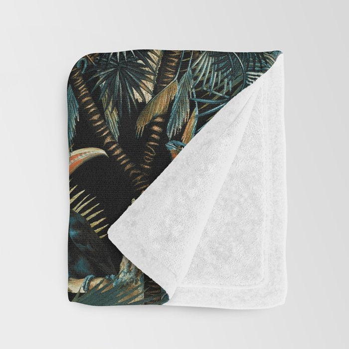 Jungle and Birds Throw Blanket Gallery Image 3