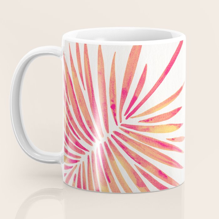 Tropical Fan Palm - Pink Palette Coffee Mug Gallery Image 3