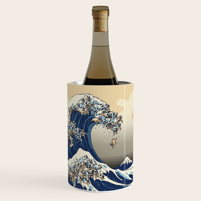 The Great Wave of Pugs Vanilla Sky Wine Chiller Gallery Image 1