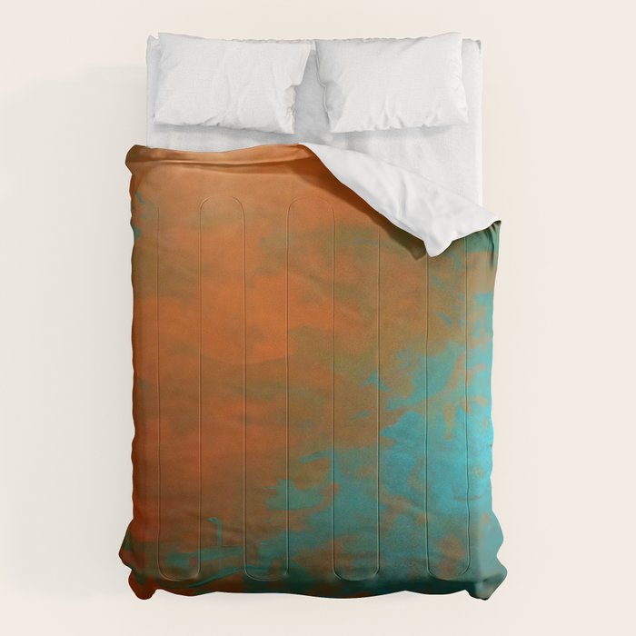 Aesthetic Copper and Aqua Blue Rust Comforter Gallery Image 6