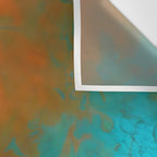Aesthetic Copper and Aqua Blue Rust Wall Tapestry Gallery Image 3