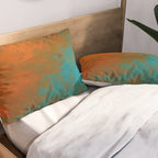 Aesthetic Copper and Aqua Blue Rust Pillow Sham Gallery Image 2