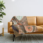 Magic Wildflowers / Orange Throw Blanket Gallery Image 1