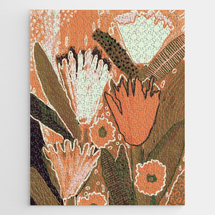 Magic Wildflowers / Orange Jigsaw Puzzle Gallery Image 1