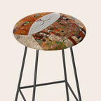 Gustav Klimt Style Cat with Geometric Patterns Stool Gallery Image 2