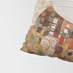Gustav Klimt Style Cat with Geometric Patterns Pillow Sham Gallery Image 4