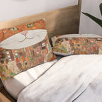 Gustav Klimt Style Cat with Geometric Patterns Pillow Sham Gallery Image 2