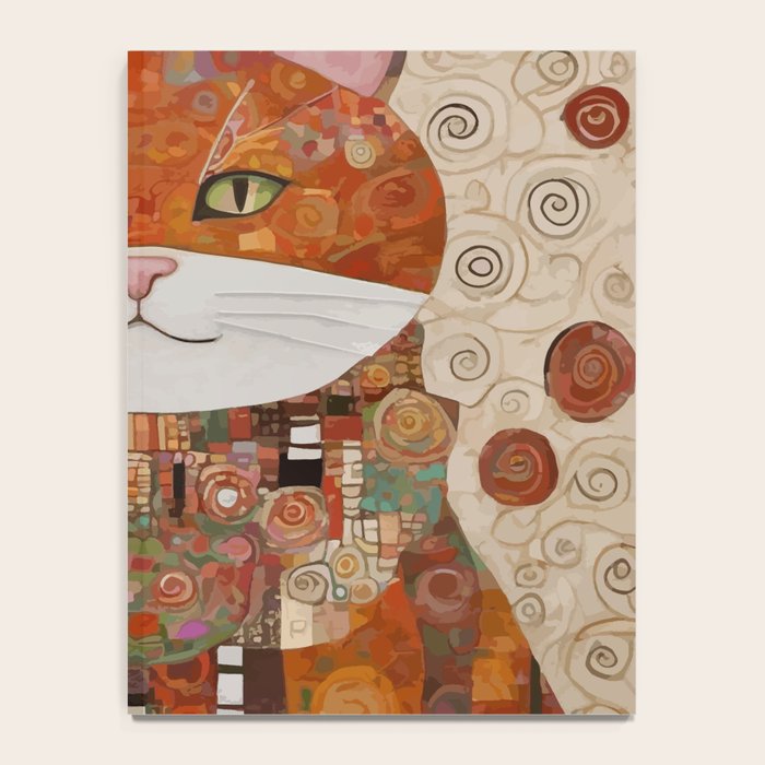 Gustav Klimt Style Cat with Geometric Patterns Notebook Gallery Image 4