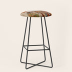 Gustav Klimt Style Cat with Geometric Patterns Stool Gallery Image 1