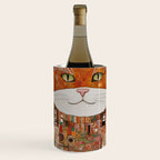Gustav Klimt Style Cat with Geometric Patterns Wine Chiller Gallery Image 1