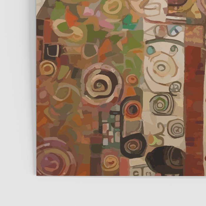 Gustav Klimt Style Cat with Geometric Patterns Poster Gallery Image 3
