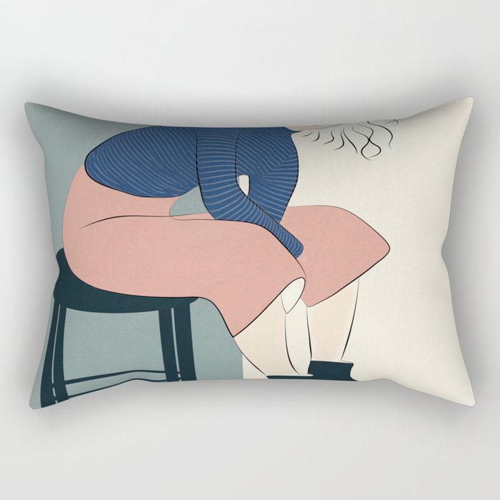 Serene Blue Rectangular Pillow Gallery Image 1