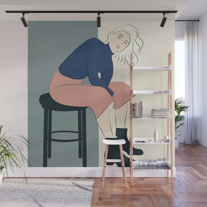 Serene Blue Wall Mural Gallery Image 1