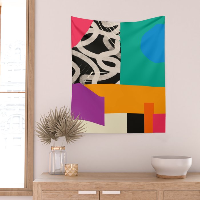 Mid Century Collage | PATTERN 07: The Retro Edition Wall Tapestry Gallery Image 2
