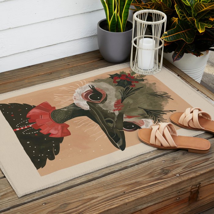 Festive Ostrich Outdoor Rug Gallery Image 2