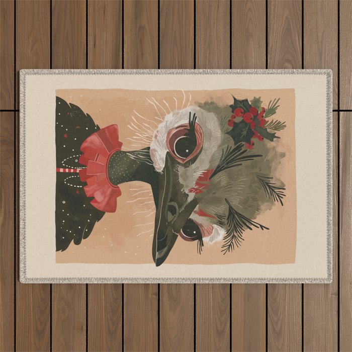Festive Ostrich Outdoor Rug Gallery Image 1