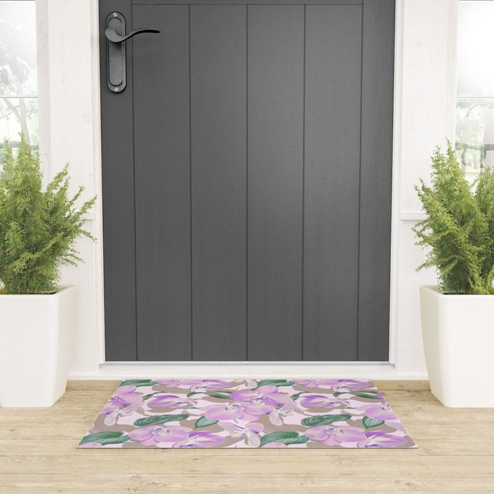 Lovely lilac exotic flowers L Welcome Mat Gallery Image 3